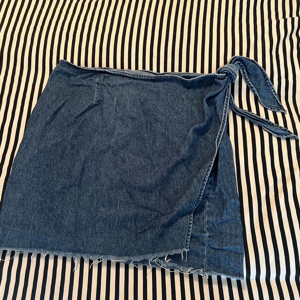 State of the Art Mini Denim Wrap Skirt